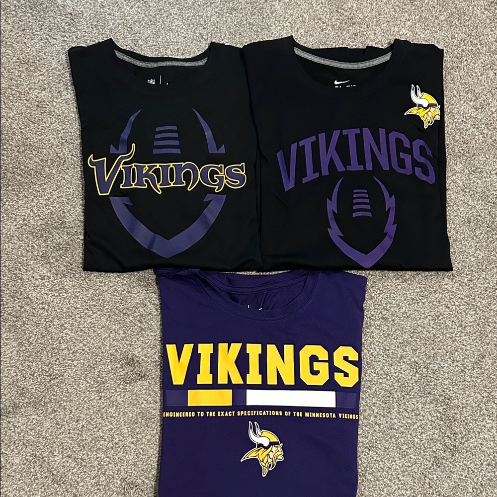 Nike Dri-Fit Men’s Vikings Graphic Tees - Black and Purple